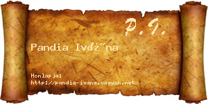 Pandia Ivána névjegykártya